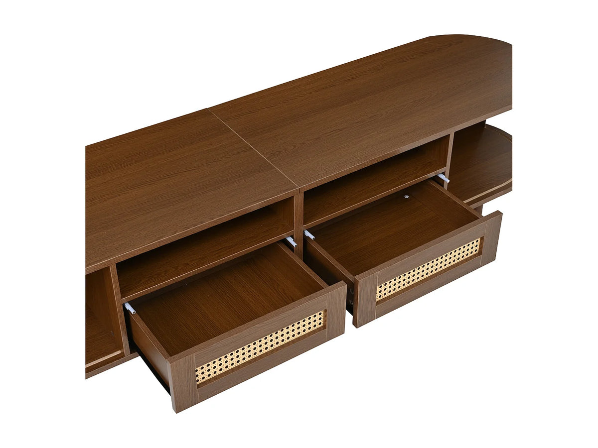 Meuble TV Bas en Bois 170 cm 2 Portes 2 Tiroirs - MODERNLUXE vue 9