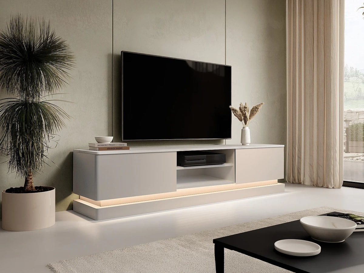Meuble TV en Bois Blanc - DEVIKA vue 2