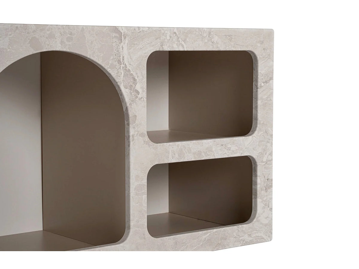 Meuble TV en Bois Gris - LUELA vue 5
