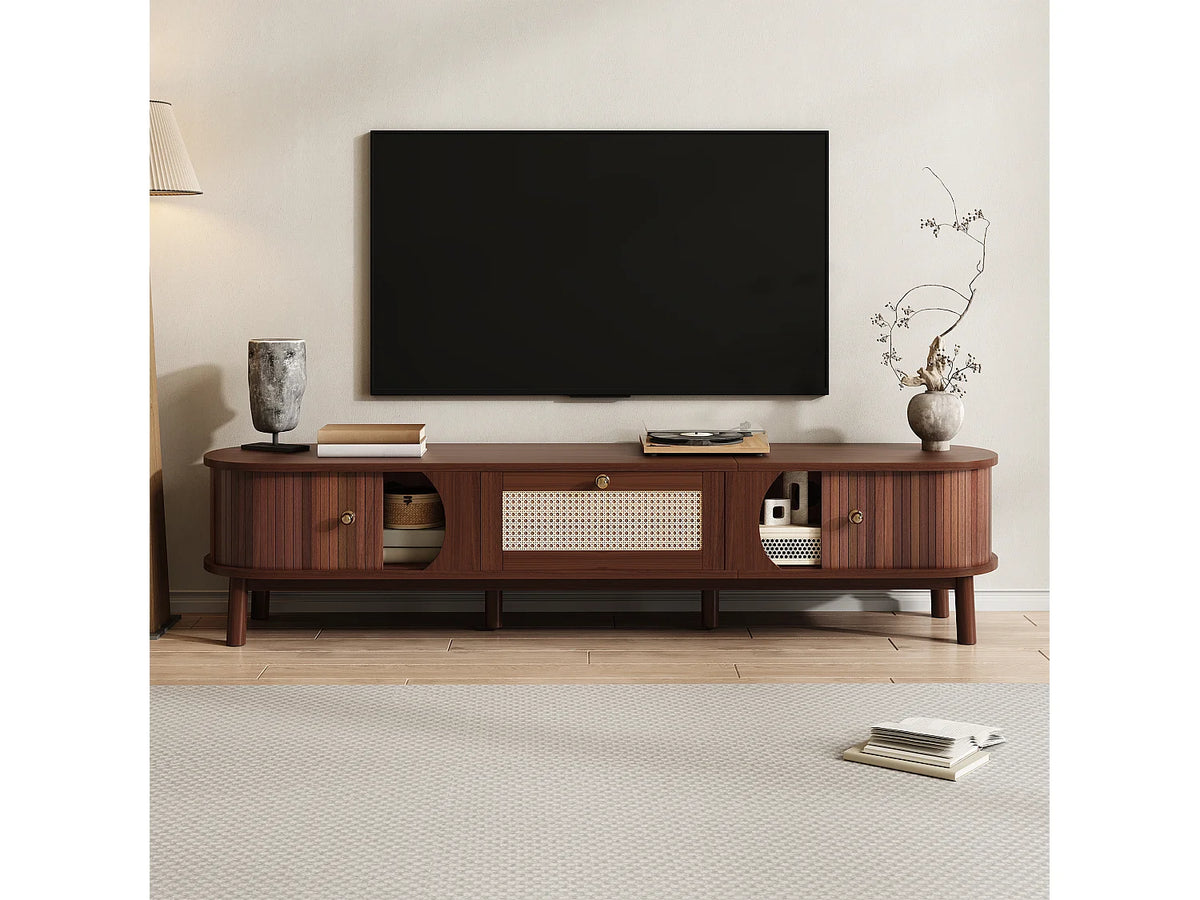 Meuble TV Bas en Bois 170 cm 2 Portes - MODERNLUXE vue 2