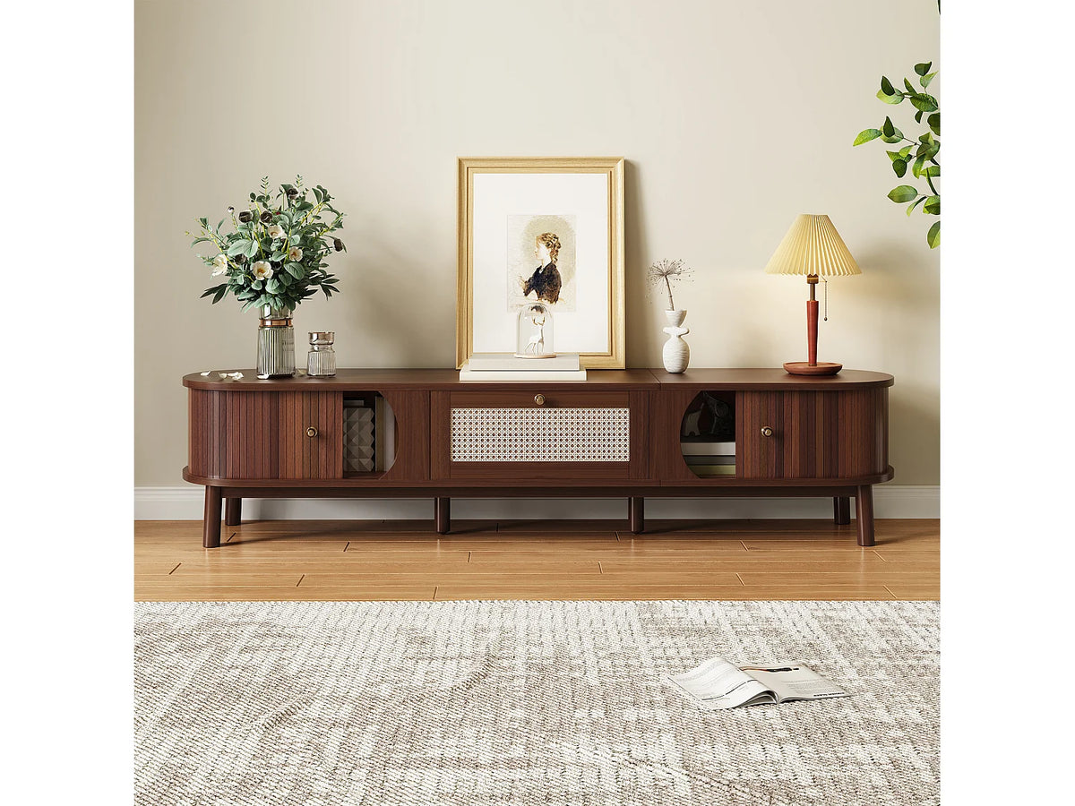 Meuble TV Bas en Bois 170 cm 2 Portes - MODERNLUXE vue 4