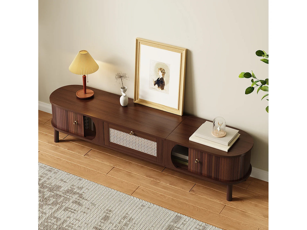 Meuble TV Bas en Bois 170 cm 2 Portes - MODERNLUXE vue 5
