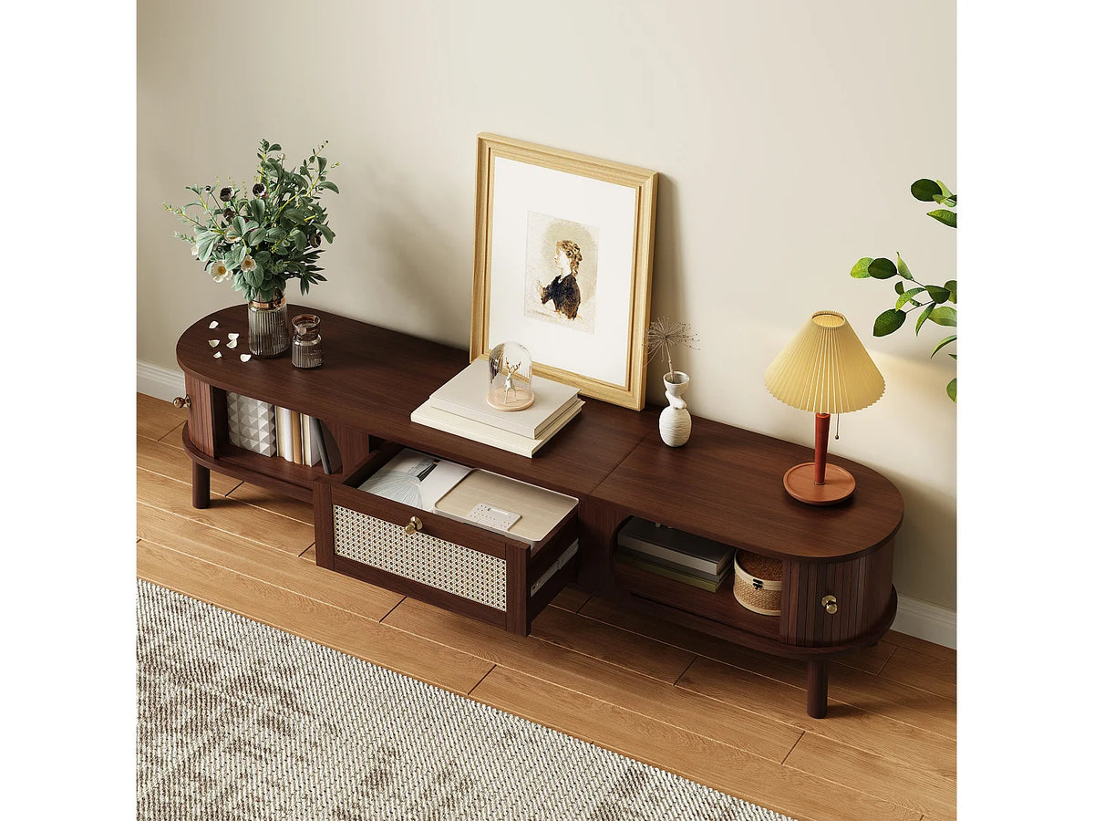 Meuble TV Bas en Bois 170 cm 2 Portes - MODERNLUXE vue 6
