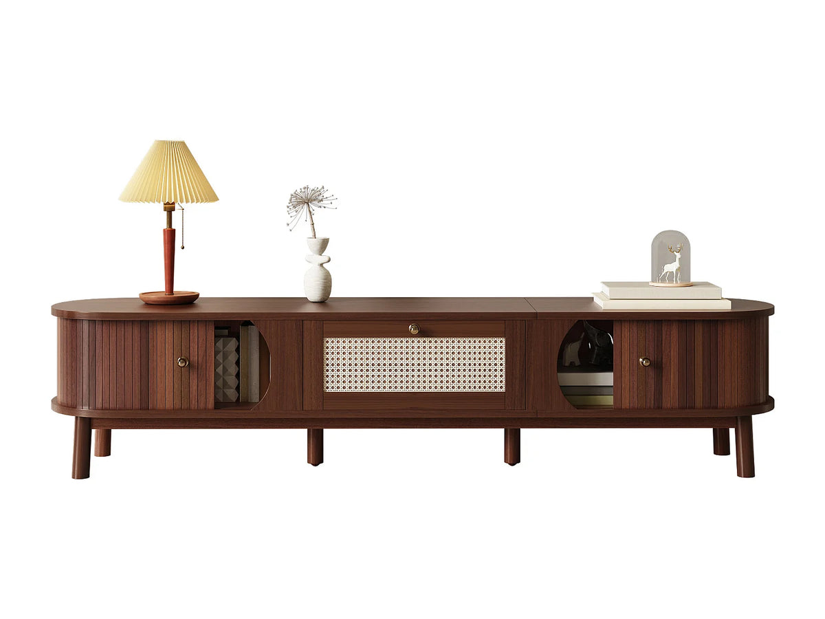 Meuble TV Bas en Bois 170 cm 2 Portes - MODERNLUXE vue 7