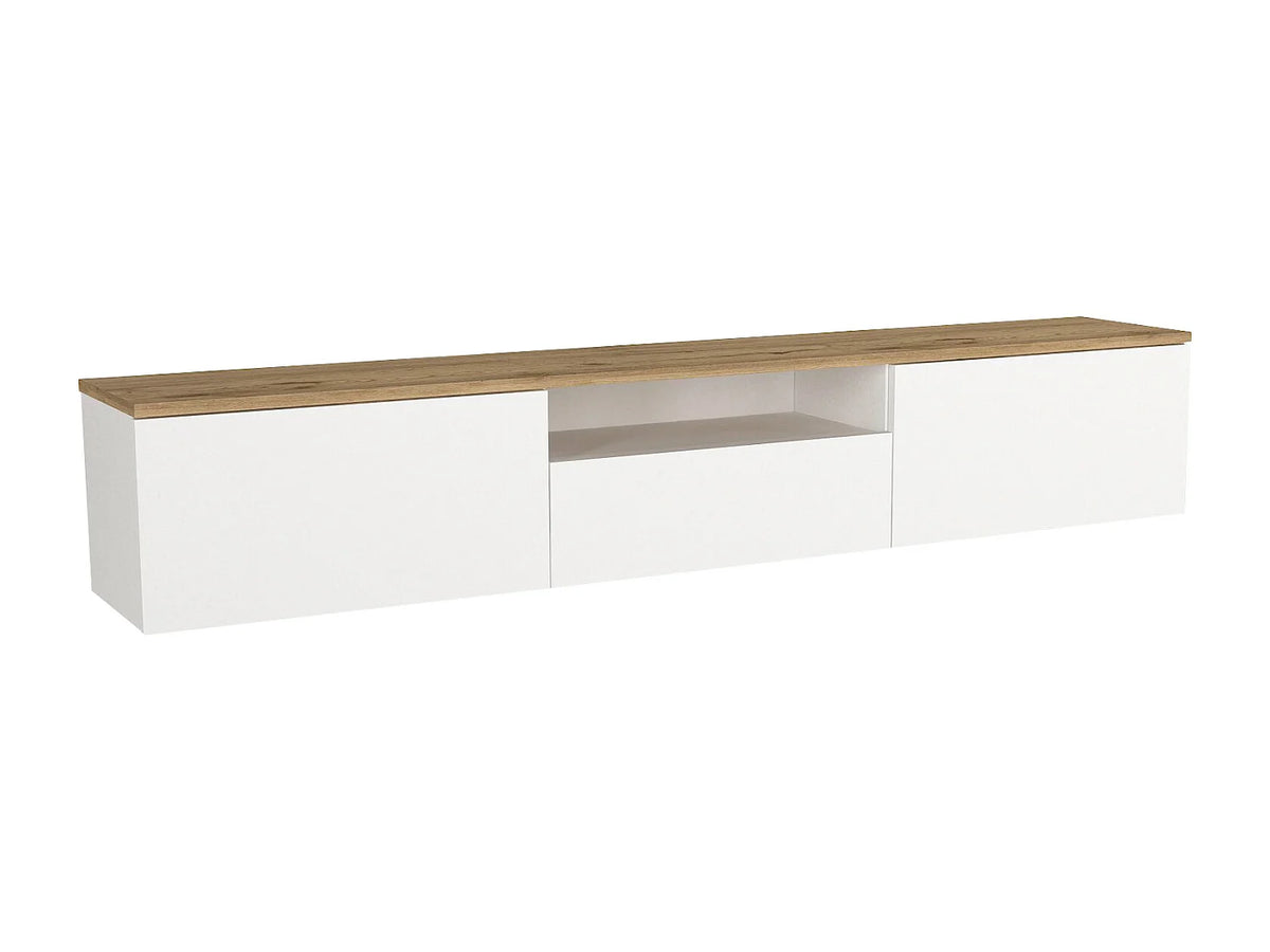 Meuble TV en Bois Blanc 180 cm - LOTULA vue 3