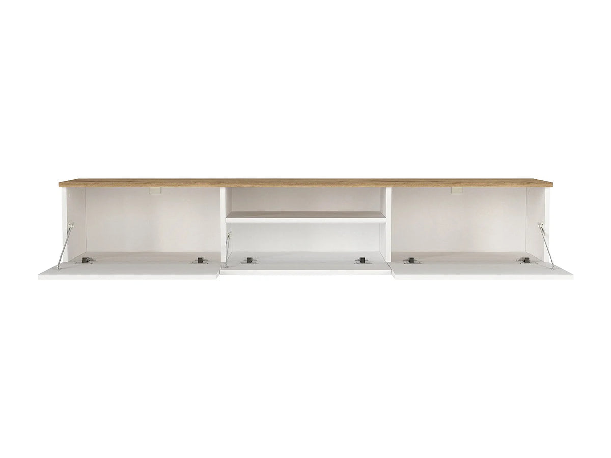 Meuble TV en Bois Blanc 180 cm - LOTULA vue 4