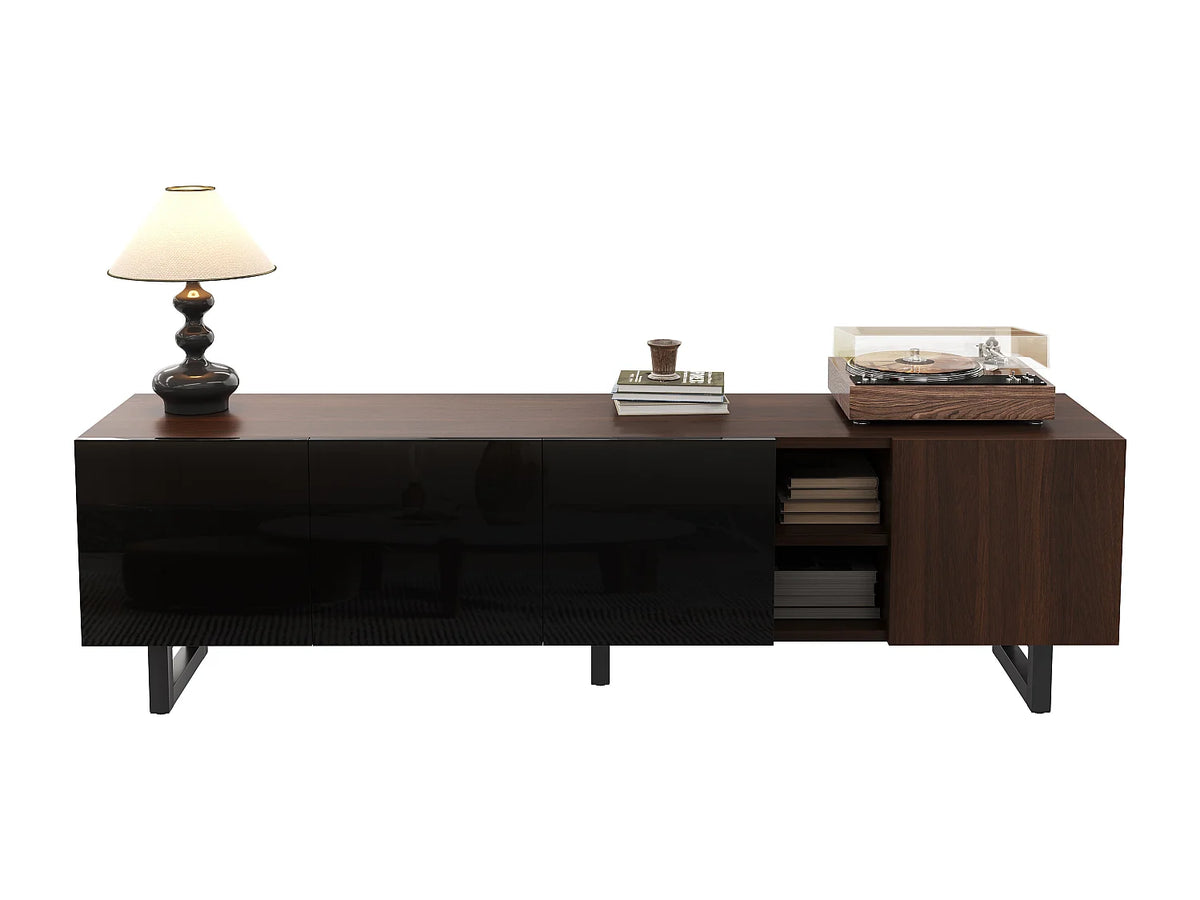 Meuble TV en Bois Noir 180 cm - MODERNLUXE vue 6