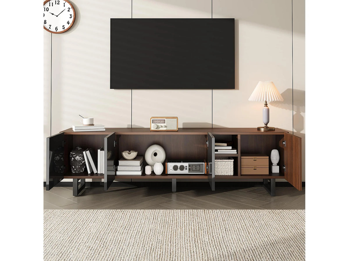 Meuble TV en Bois Noir 180 cm - MODERNLUXE vue 7