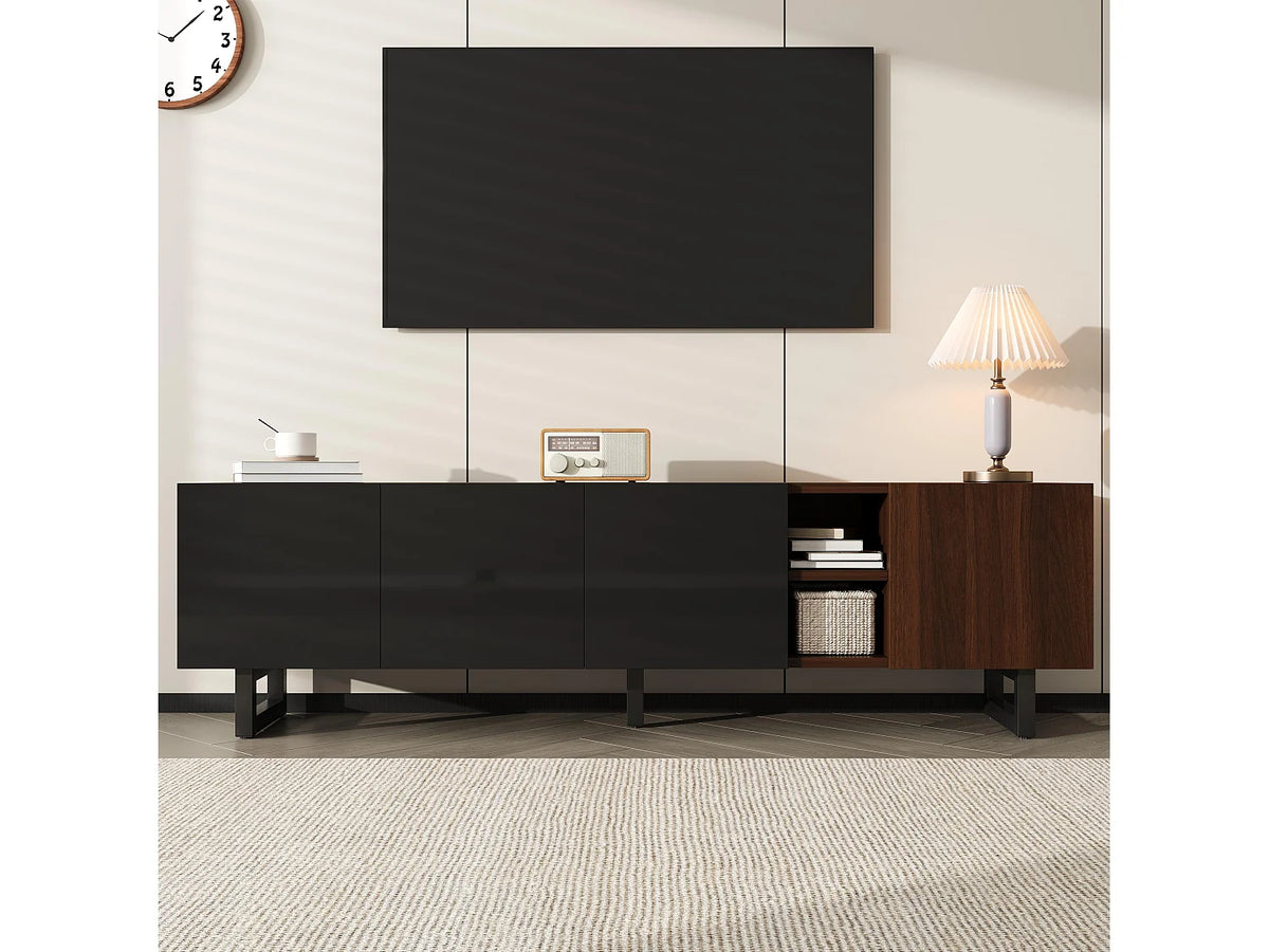 Meuble TV en Bois Noir 180 cm - MODERNLUXE vue 8