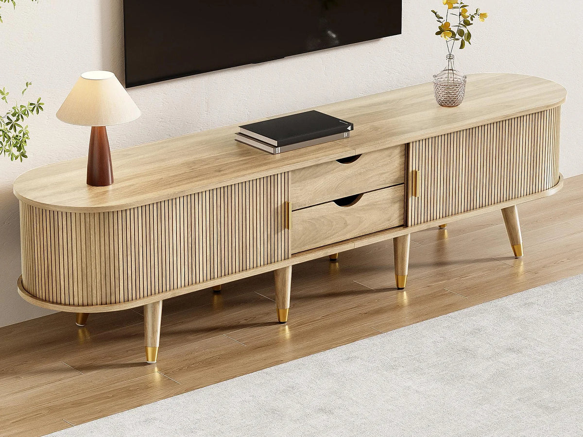 Meuble TV Bas en Bois 175 cm 2 Portes - MODERNLUXE