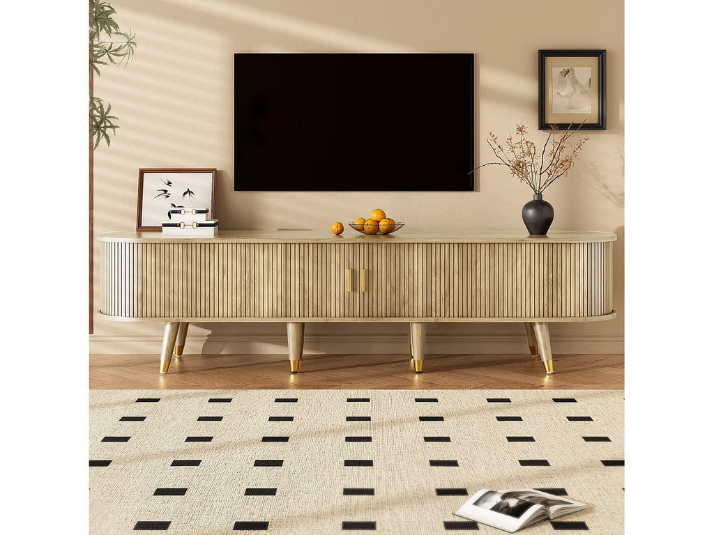 Meuble TV Bas en Bois 175 cm 2 Portes - MODERNLUXE vue 3