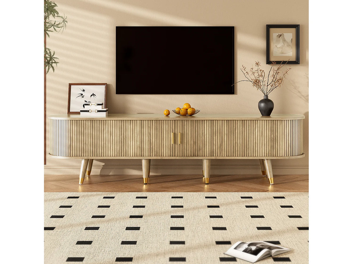 Meuble TV Bas en Bois 175 cm 2 Portes - MODERNLUXE vue 3