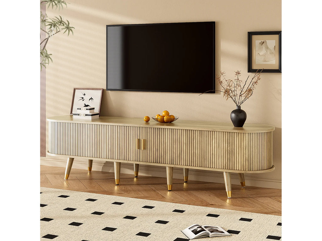 Meuble TV Bas en Bois 175 cm 2 Portes - MODERNLUXE vue 4