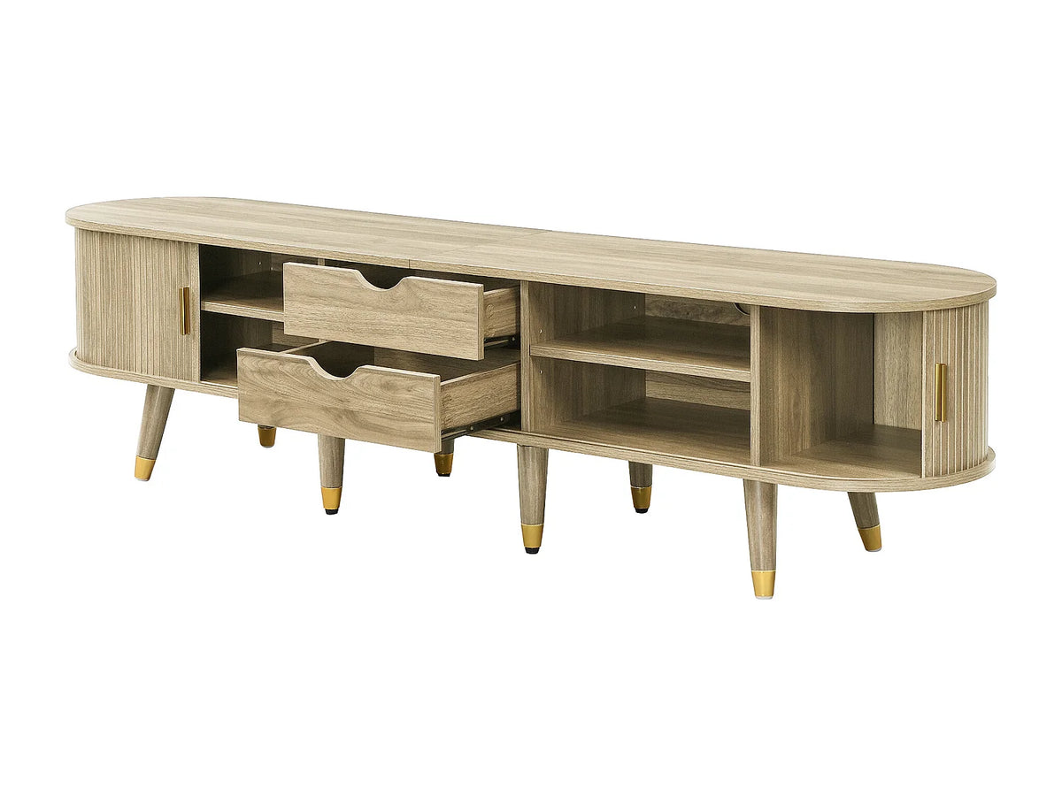 Meuble TV Bas en Bois 175 cm 2 Portes - MODERNLUXE vue 9