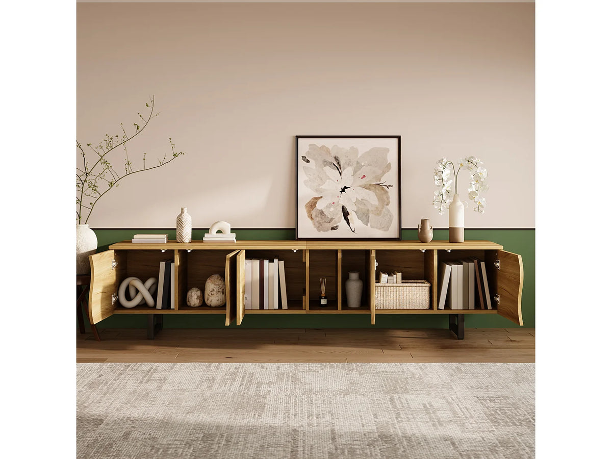 Meuble TV en Bois Moderne 191 cm - MERAX vue 3