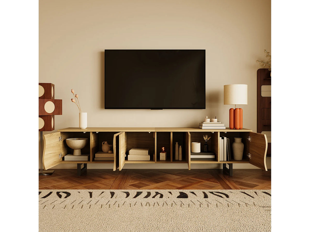 Meuble TV en Bois Moderne 191 cm - MERAX vue 7