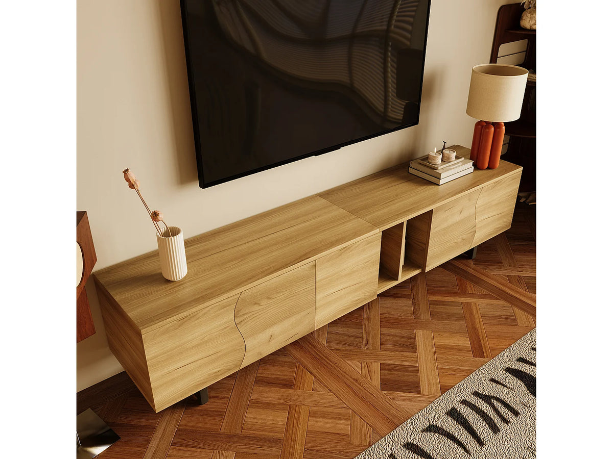 Meuble TV en Bois Moderne 191 cm - MERAX vue 9