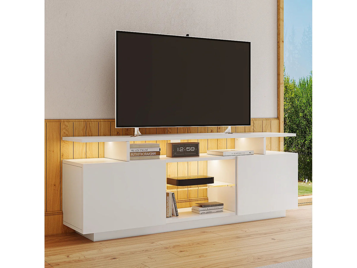 Meuble TV en Bois Blanc 140 cm - HAUSS SPOLE vue 2