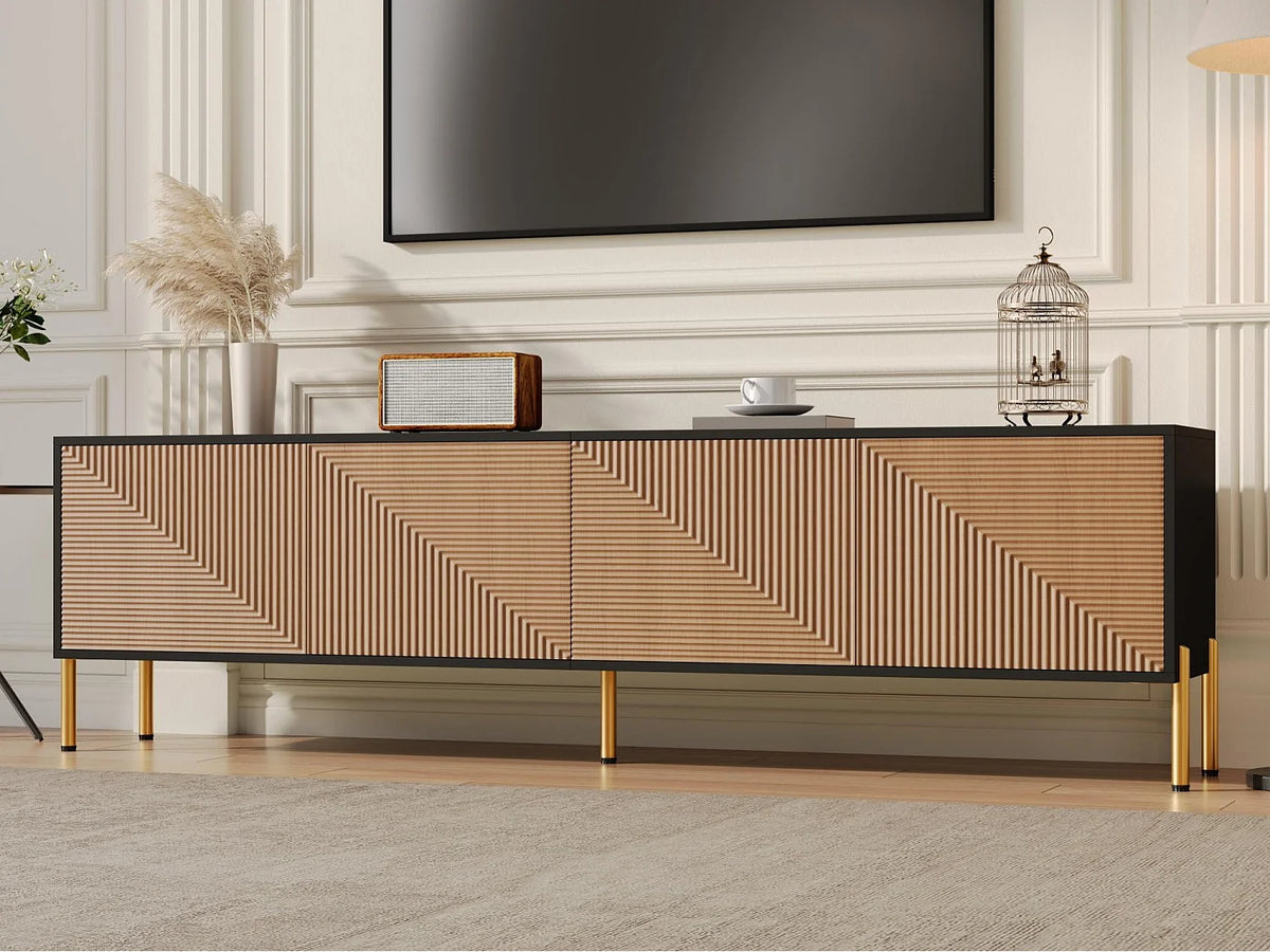 Meuble TV en Bois Noir 179 cm - MODERNLUXE