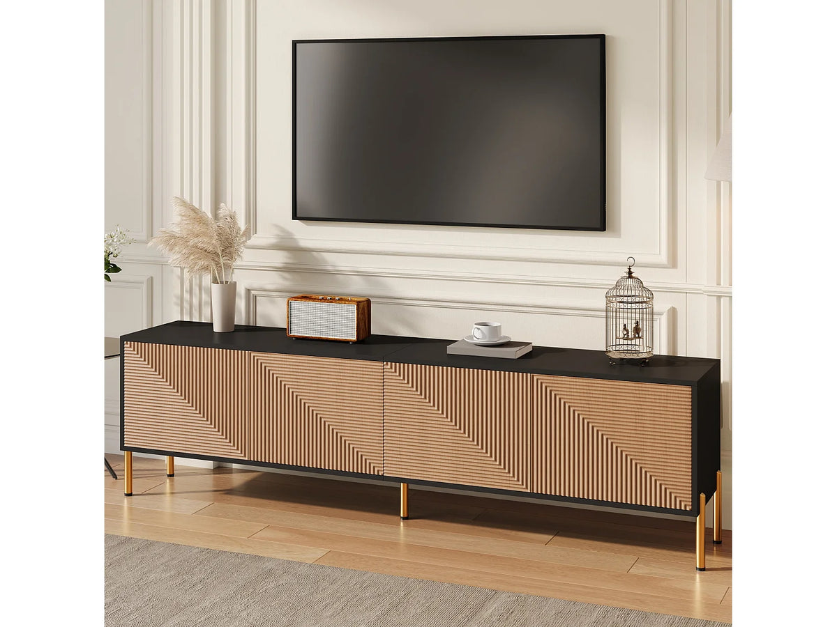 Meuble TV en Bois Noir 179 cm - MODERNLUXE vue 2