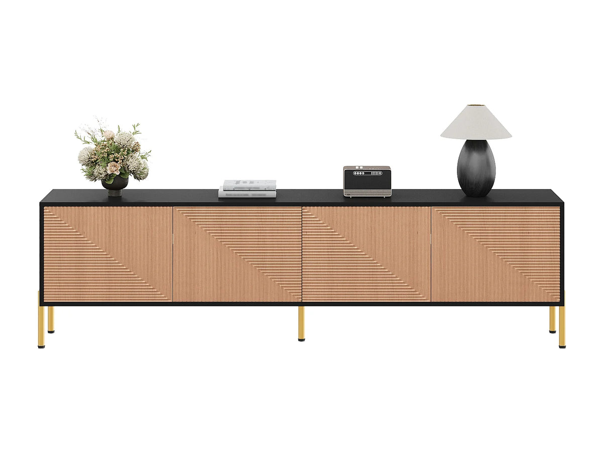 Meuble TV en Bois Noir 179 cm - MODERNLUXE vue 6