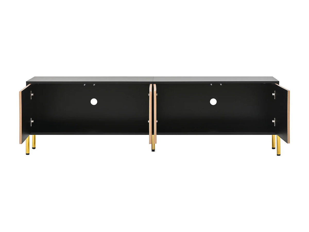 Meuble TV en Bois Noir 179 cm - MODERNLUXE vue 7