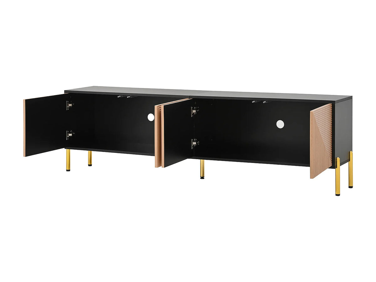 Meuble TV en Bois Noir 179 cm - MODERNLUXE vue 8