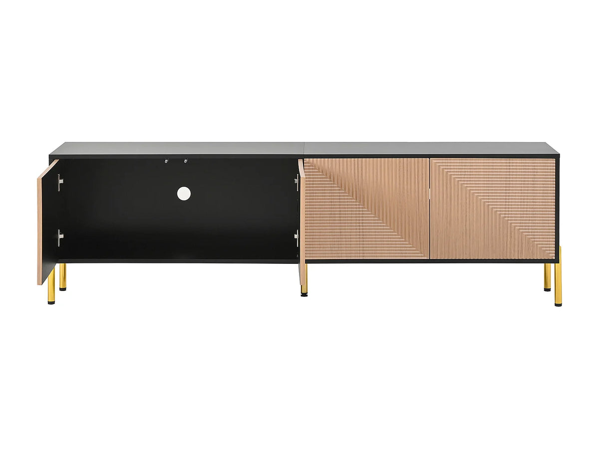 Meuble TV en Bois Noir 179 cm - MODERNLUXE vue 9