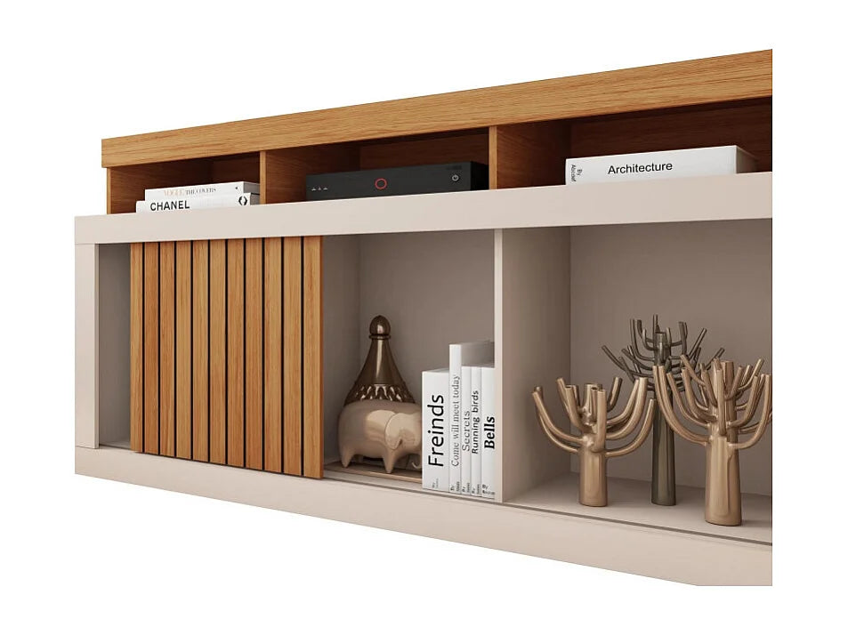 Meuble TV Effet Chêne Blanc 136 cm - BEAUX MEUBLES PAS CHERS vue 6