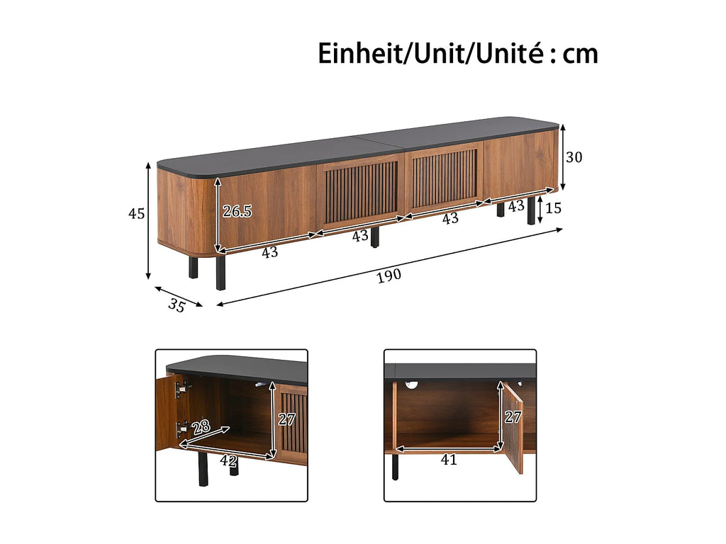 Meuble TV Bas en Bois - MODERNLUXE vue 6
