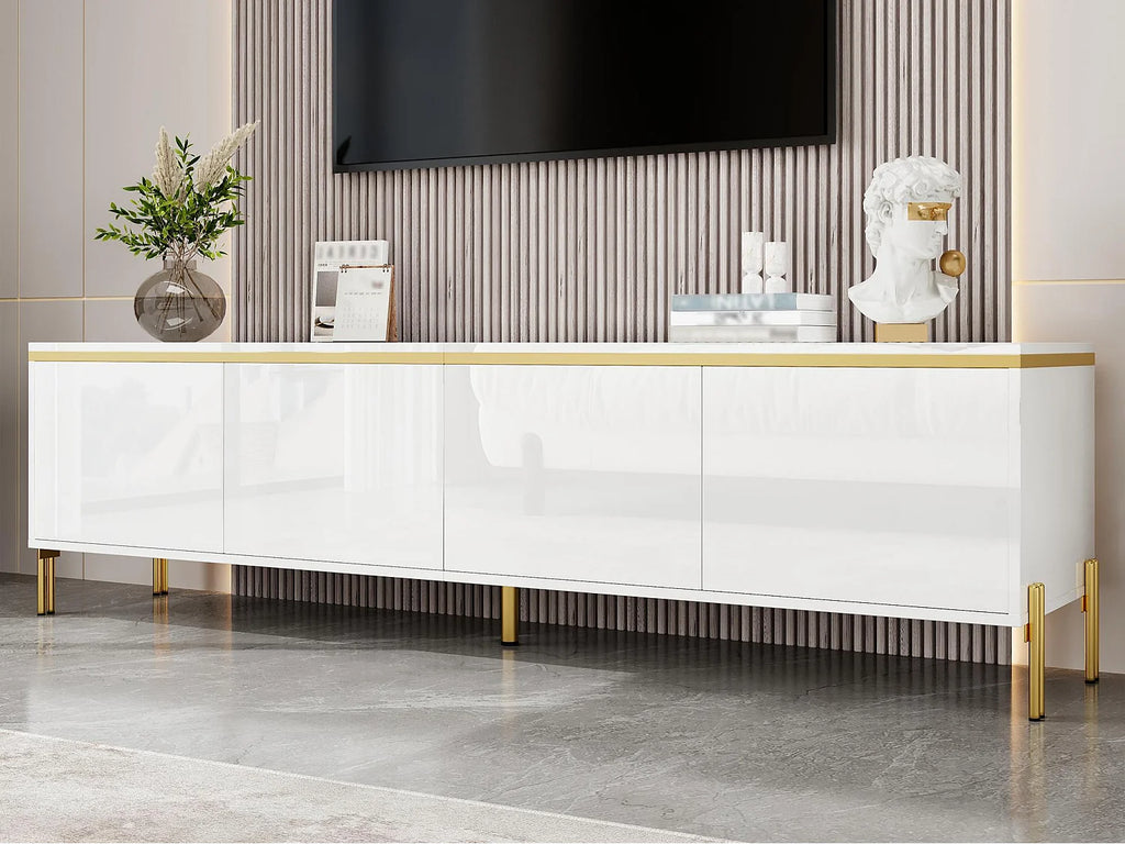 Meuble TV en Bois Blanc 170 cm - MODERNLUXE