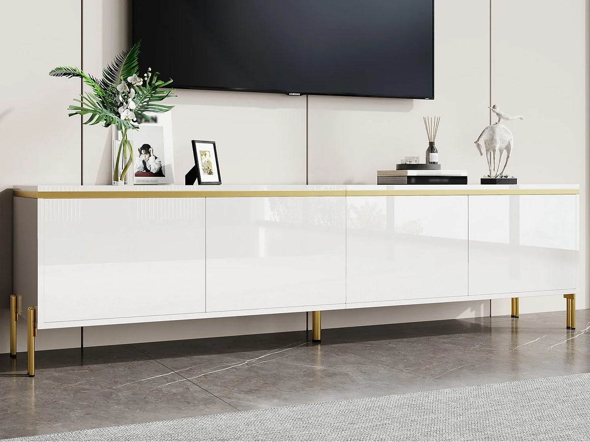 Meuble TV en Bois Blanc 170 cm - MODERNLUXE vue 4
