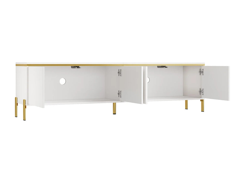 Meuble TV en Bois Blanc 170 cm - MODERNLUXE vue 7