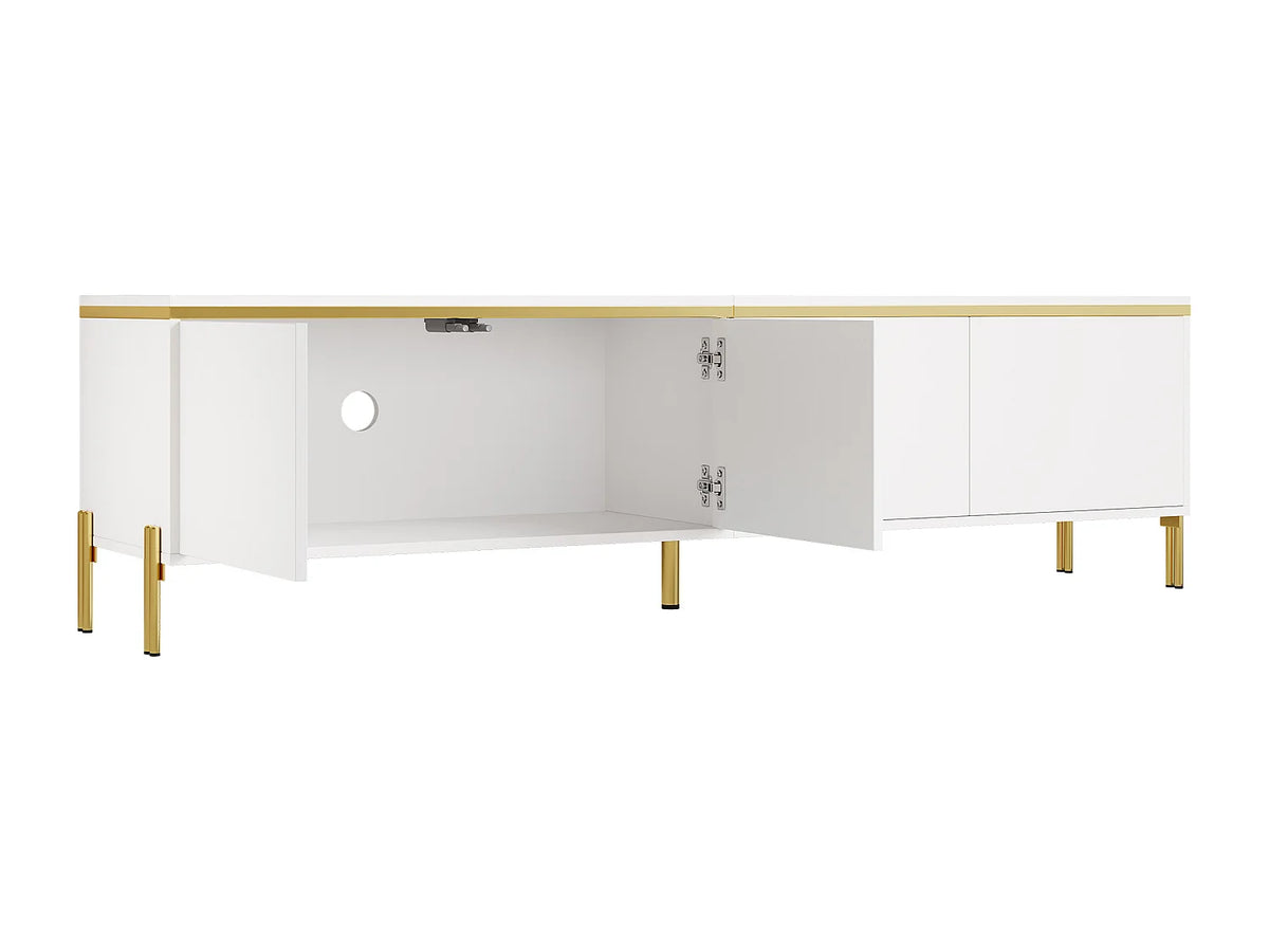 Meuble TV en Bois Blanc 170 cm - MODERNLUXE vue 8