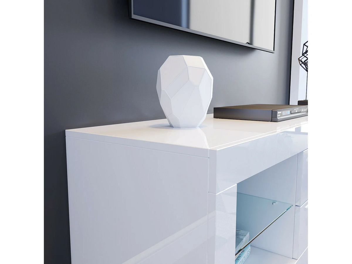 Meuble TV en Bois Blanc 130 cm - DRIPEX vue 7