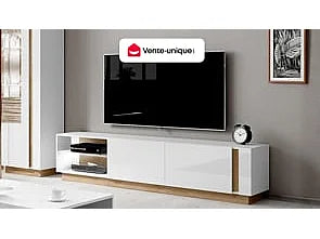 Meuble TV Effet Chêne Blanc - MURARI vue 2