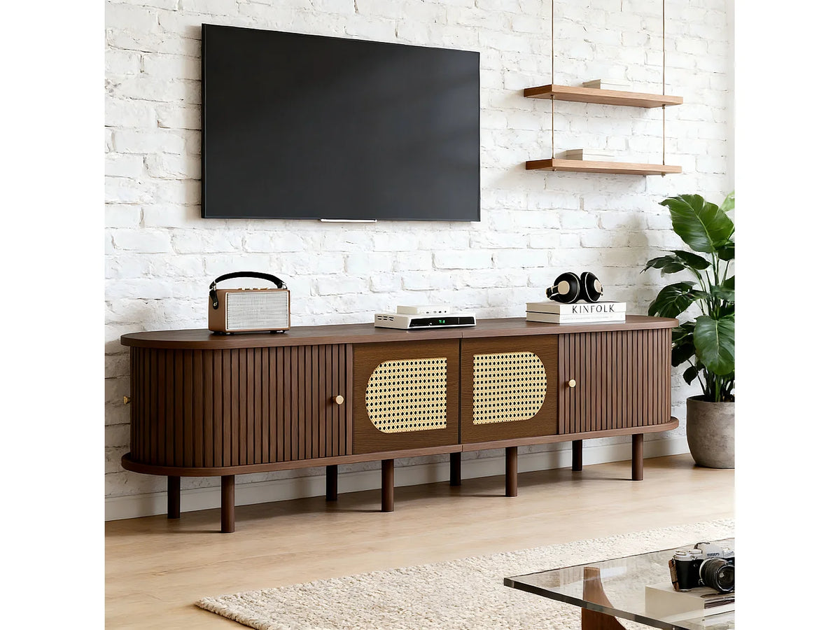 Meuble TV Bas en Bois 180 cm - MODERNLUXE vue 6