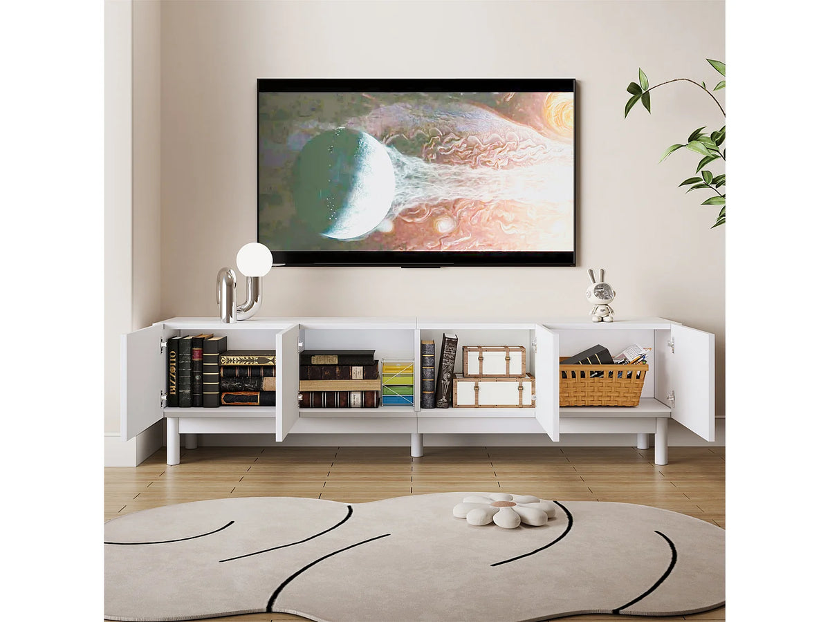 Meuble TV en Bois Blanc 169 cm - MERAX vue 7