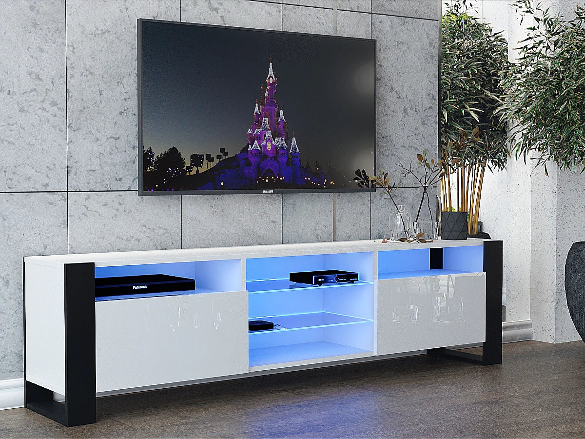 Meuble TV en Bois Blanc - DUSINE INDUSTRIES