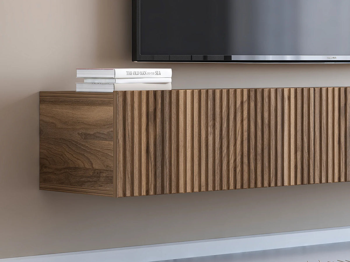 Meuble TV Suspendu en Bois 200 cm - DANTAY vue 4