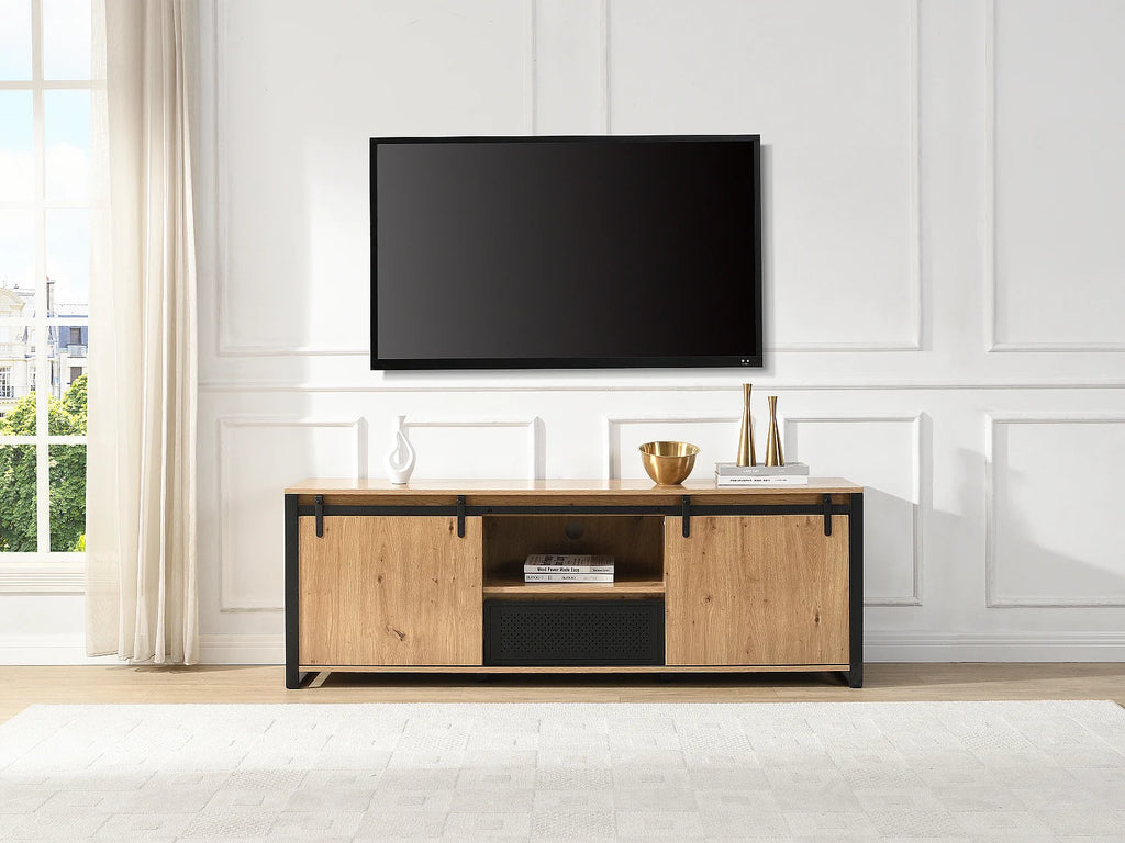 Meuble TV en Bois Noir - BELINARO