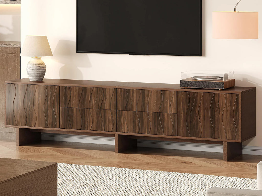Meuble TV Effet Noyer 180 cm - MODERNLUXE