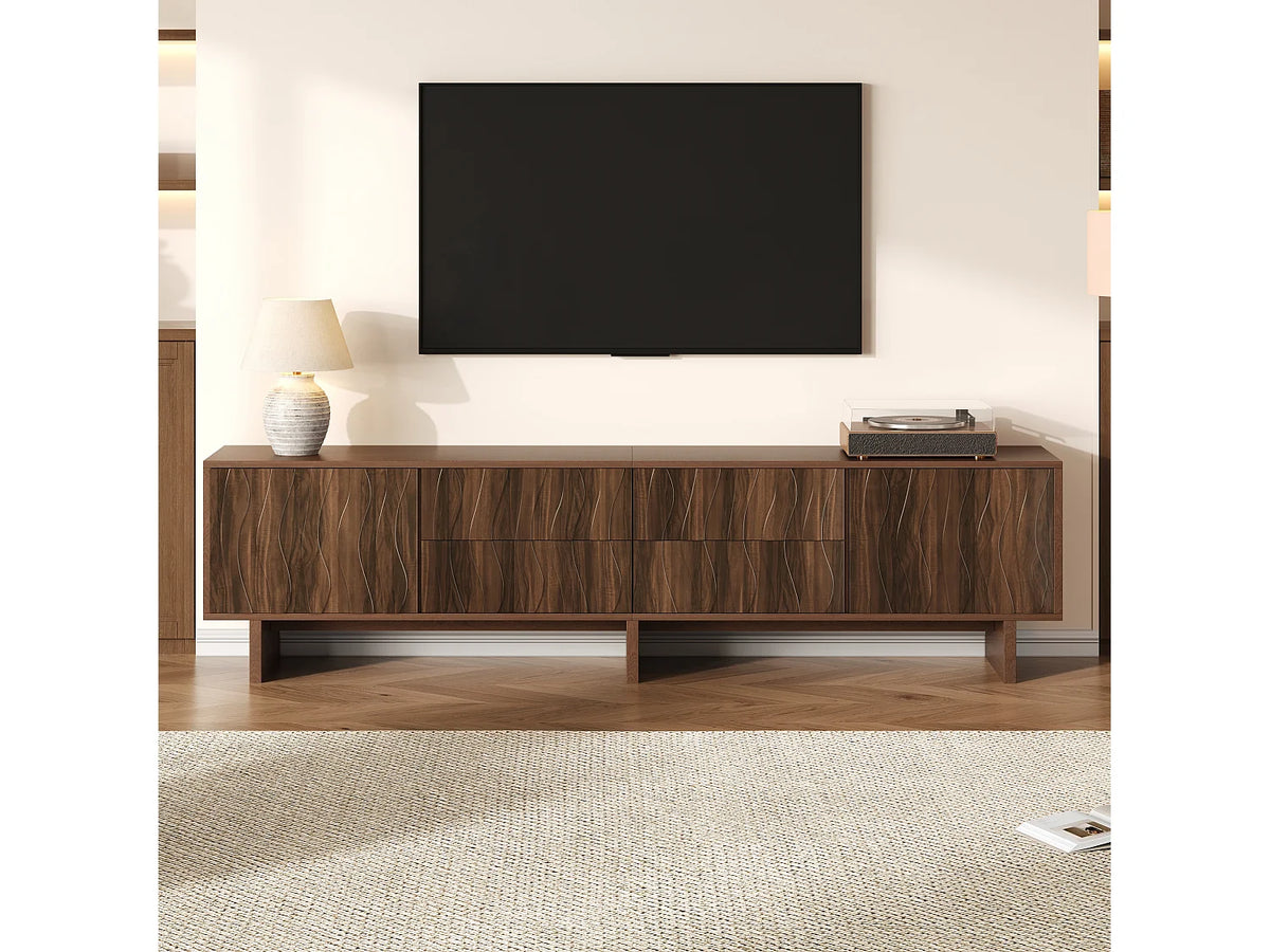 Meuble TV Effet Noyer 180 cm - MODERNLUXE vue 2