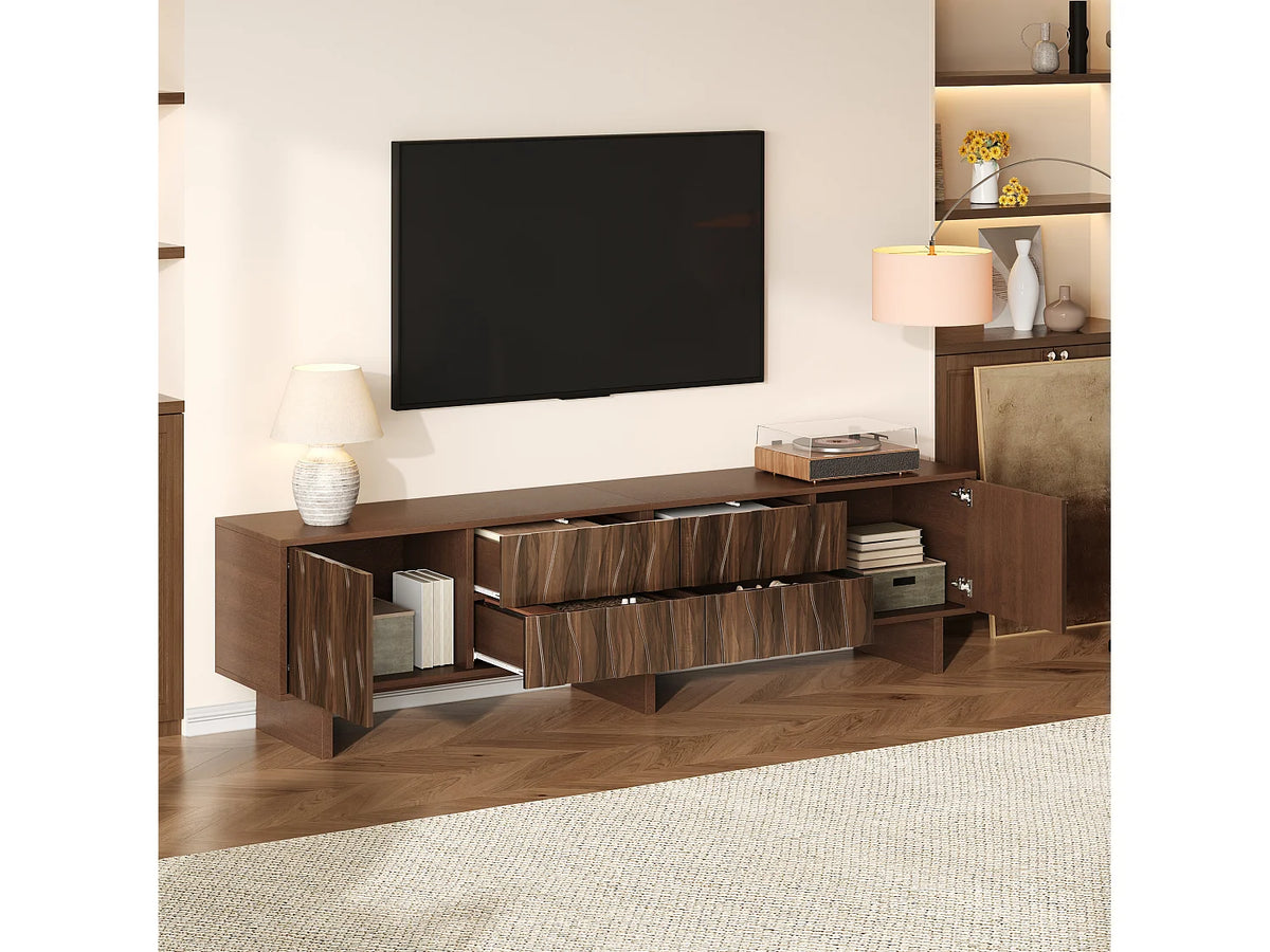 Meuble TV Effet Noyer 180 cm - MODERNLUXE vue 3