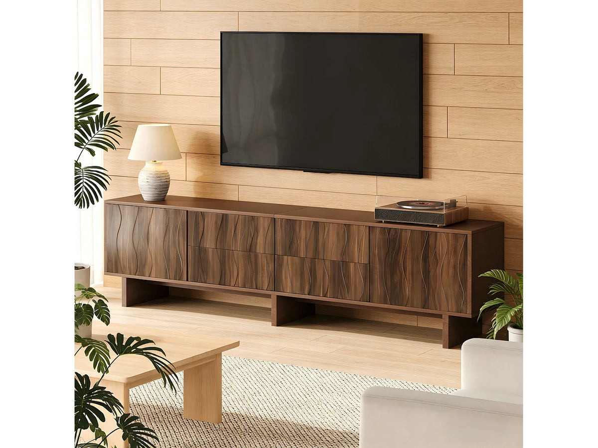 Meuble TV Effet Noyer 180 cm - MODERNLUXE vue 4