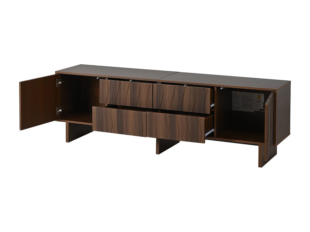 Meuble TV Effet Noyer 180 cm - MODERNLUXE vue 7