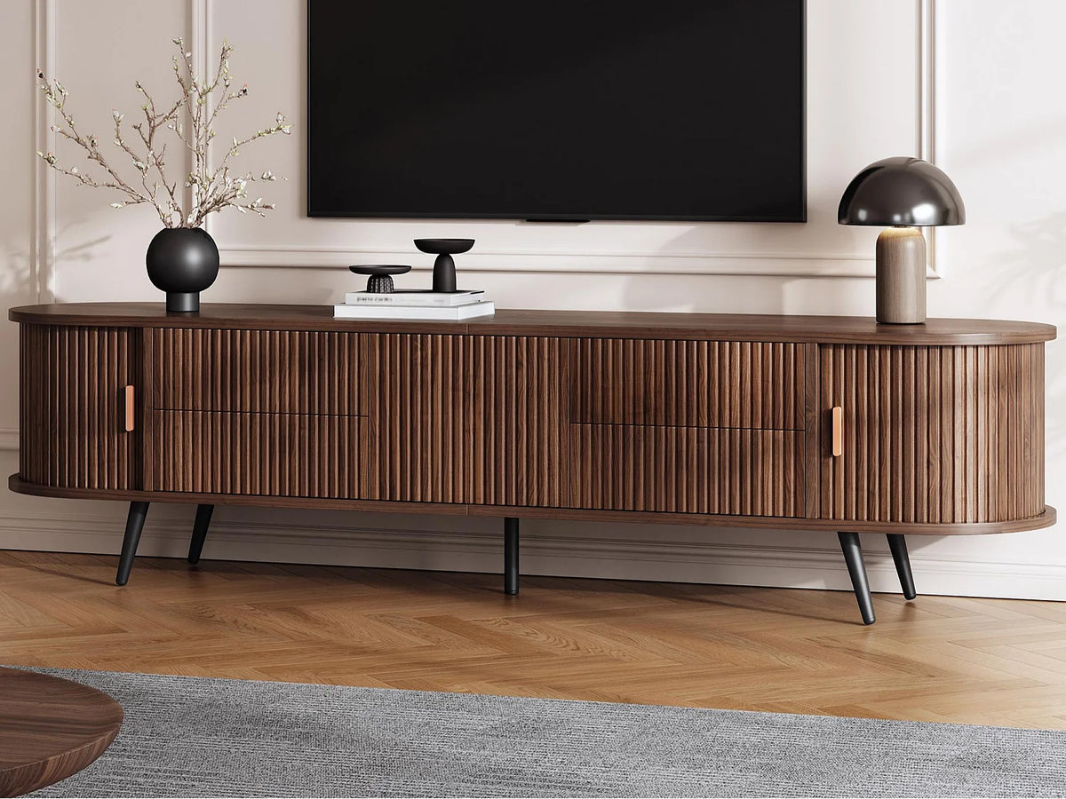 Meuble TV Effet Noyer 180 cm 2 Portes - MODERNLUXE