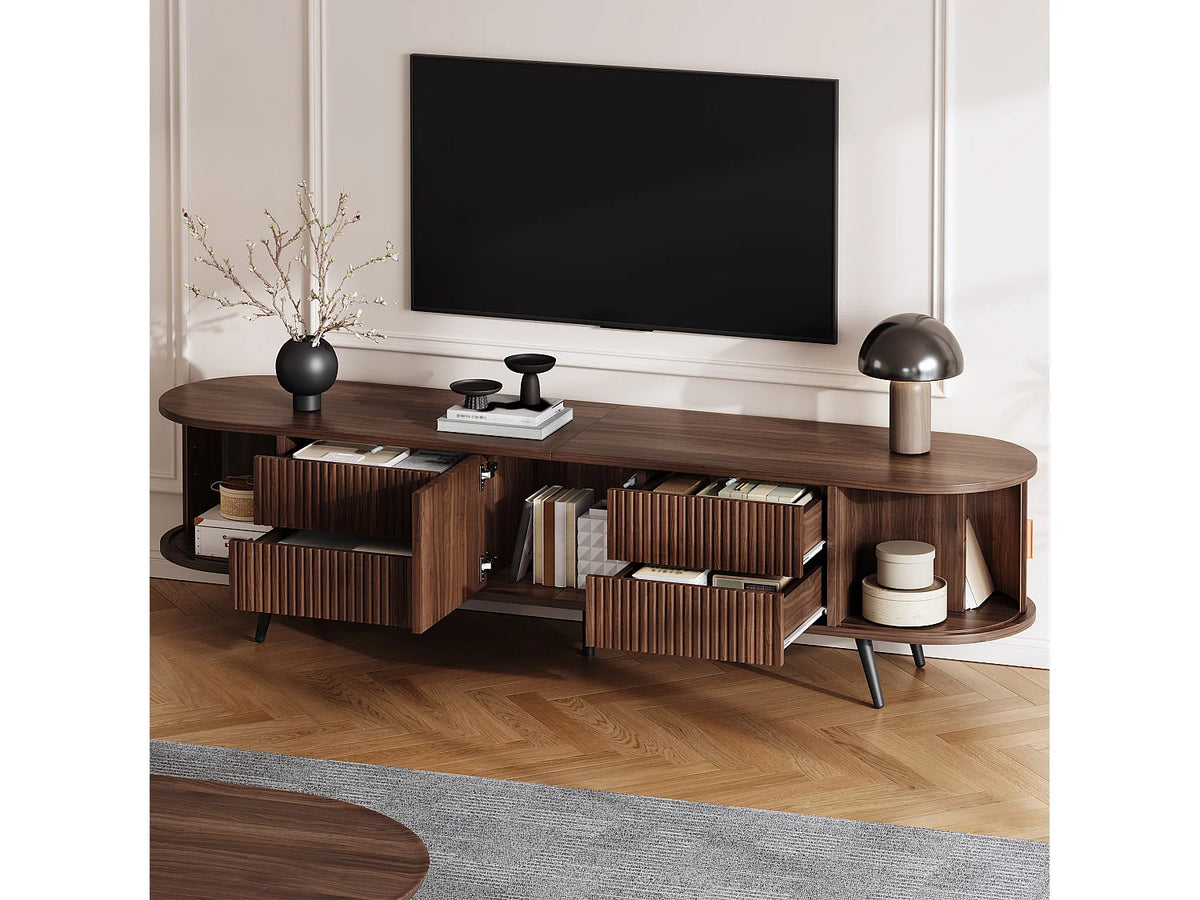 Meuble TV Effet Noyer 180 cm 2 Portes - MODERNLUXE vue 2