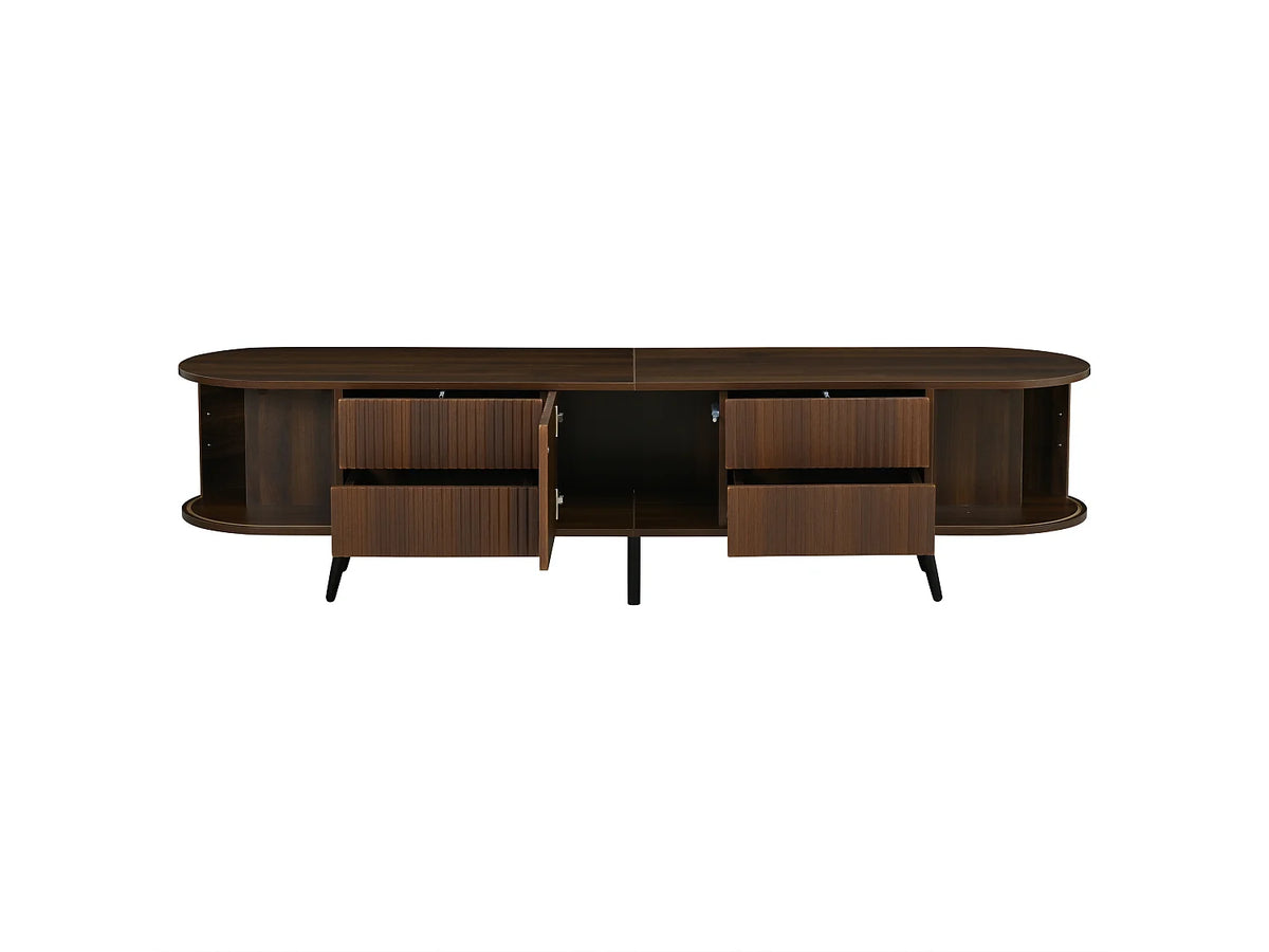 Meuble TV Effet Noyer 180 cm 2 Portes - MODERNLUXE vue 9