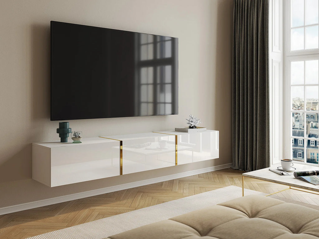 Meuble TV Suspendu Blanc - MARZIALO